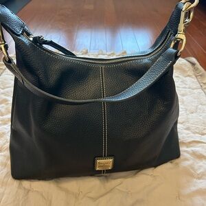 Dooney & Bourke Black Shoulder Bag with Gold Accents